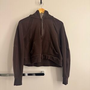 Lululemon Athletica Espresso Scuba Cropped Half Zip